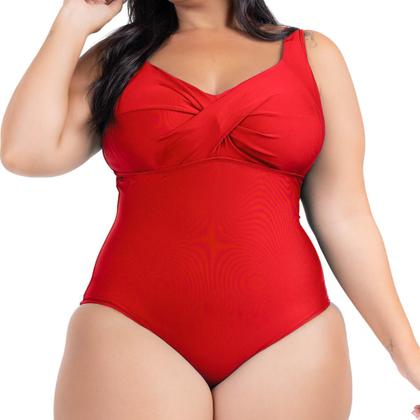 Imagem de Maio Body Acinturado Plus Size Modela Cintura Liso Casual
