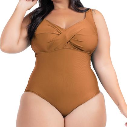 Imagem de Maio Body Acinturado Plus Size Modela Cintura Liso Casual