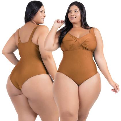 Imagem de Maio Body Acinturado Plus Size Modela Cintura Liso Casual
