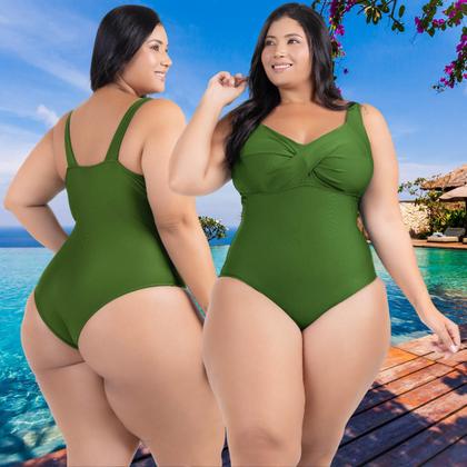 Imagem de Maio Body Acinturado Plus Size Modela Cintura Liso Casual