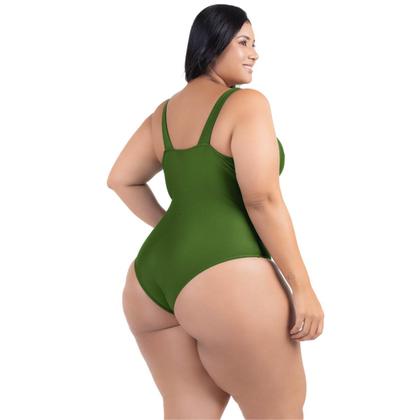 Imagem de Maio Body Acinturado Plus Size Modela Cintura Liso Casual
