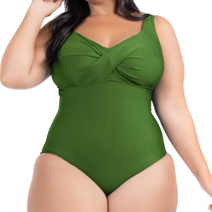 Imagem de Maio Body Acinturado Plus Size Modela Cintura Liso Casual