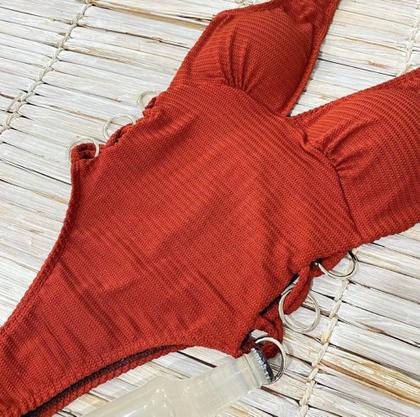 Imagem de Maiô/body canelado com argolas