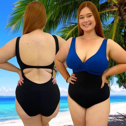 Imagem de Maiô, Body Feminino Plus Bicolor Chapa Barriga Com Bojo Neon