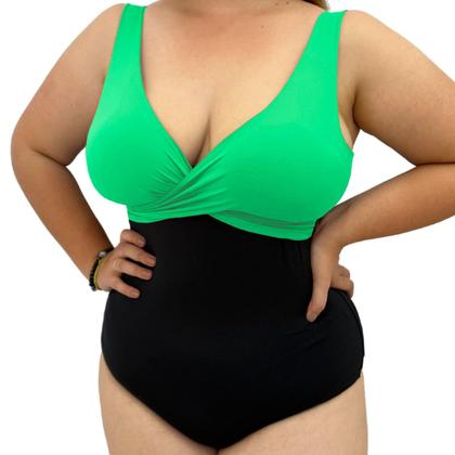 Imagem de Maiô, Body Feminino Plus Bicolor Chapa Barriga Com Bojo Neon
