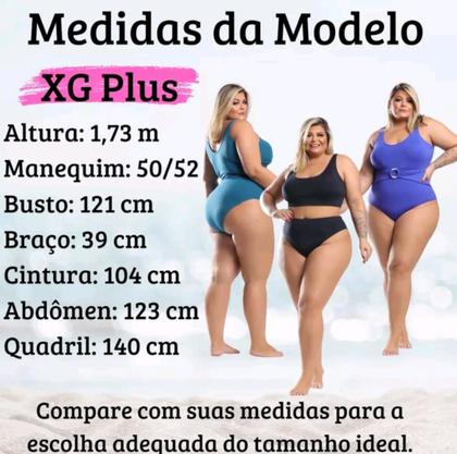 Imagem de Maiô body plus size em poliamida cinto decorativo 46 ao 52
