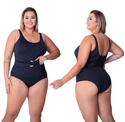 Imagem de Maiô body plus size em poliamida cinto decorativo 46 ao 52