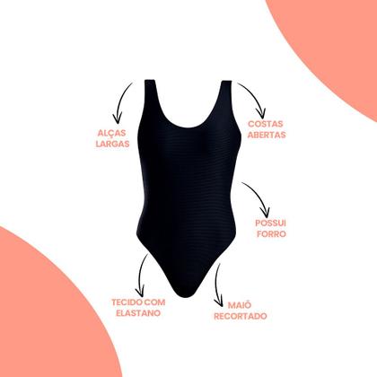 Imagem de Maiô Com Alça Larga Beachwear She Forrado Sem Bojo Canelado