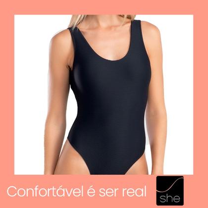 Imagem de Maiô Com Alça Larga Beachwear She Forrado Sem Bojo Canelado