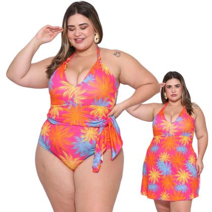 Imagem de Maio com Saída de Praia Plus Size Vestido Confortável Pink