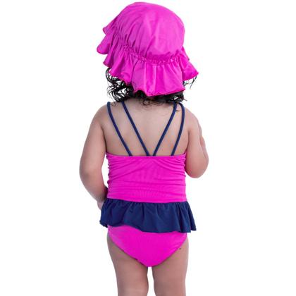 Imagem de Maiô De Bebês Com Babadinho e Chapéuzinho Dupla Face