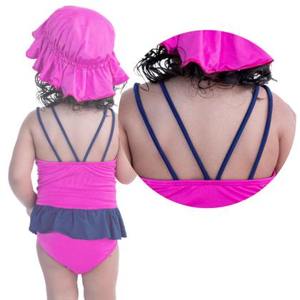 Imagem de Maiô De Bebês Com Babadinho e Chapéuzinho Dupla Face