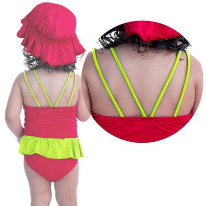 Imagem de Maiô De Bebês Com Babadinho e Chapéuzinho Dupla Face