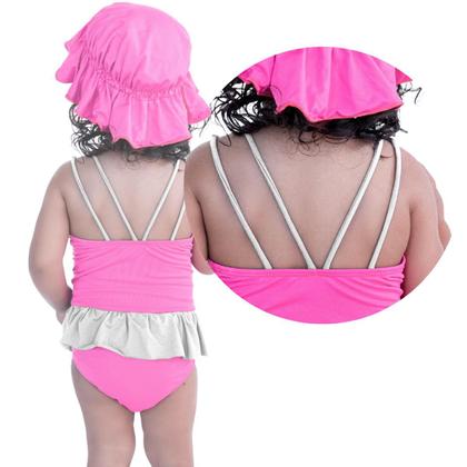 Imagem de Maiô De Bebês Com Babadinho e Chapéuzinho Dupla Face