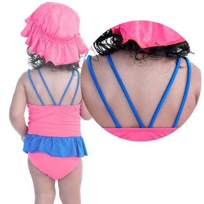 Imagem de Maiô De Bebês Com Babadinho e Chapéuzinho Dupla Face