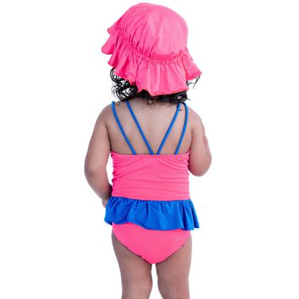 Imagem de Maiô De Bebês Com Babadinho e Chapéuzinho Dupla Face