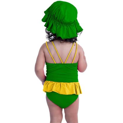 Imagem de Maiô De Bebês Com Babadinho e Chapéuzinho Dupla Face