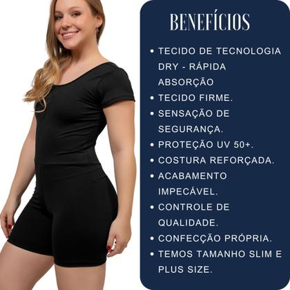 Imagem de Maiô de Hidroginástica de perninha Macaquinho Natação Com Bojo Proteção Uv50+ Com Sustentabilidade