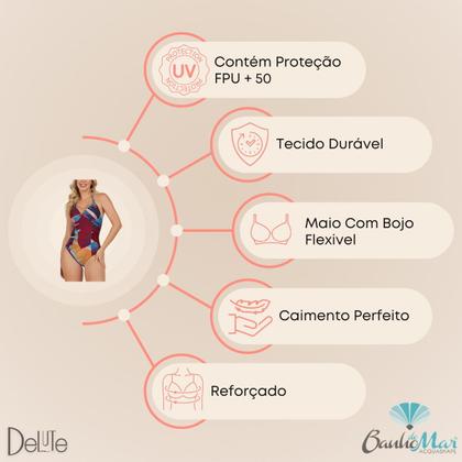 Imagem de Maiô Drapeado com Bojo Zero Barriga Banho de Mar Ref: 601593