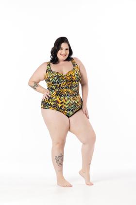 Imagem de Maiô Estampado Sem bojo natação praia Plus size