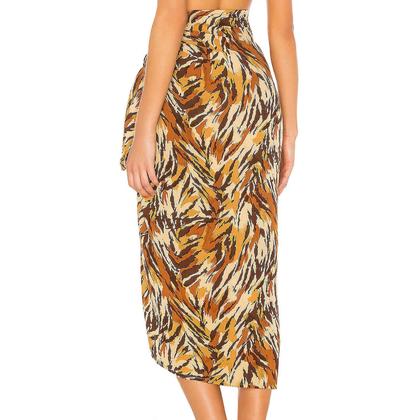 Imagem de Maiô feminino estampado Cover Up Mesh Bikini Swimwear Beach Cover-ups Wrap Skirt