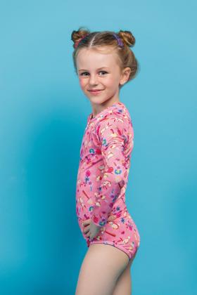 Imagem de Maiô Infantil Manga Longa com Zíper Estampado