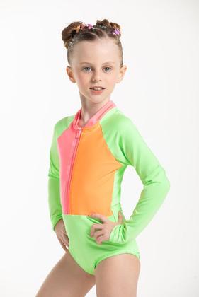 Imagem de Maiô Infantil Manga Longa com Zíper Estampado