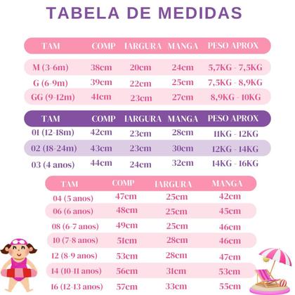 Imagem de Maiô Infantil Manga Longa Proteção Solar Body Liso Básico