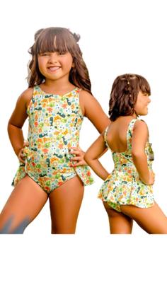 Imagem de Maiô Infantil Menina Lacinho Verão Proteção Uv 50 +