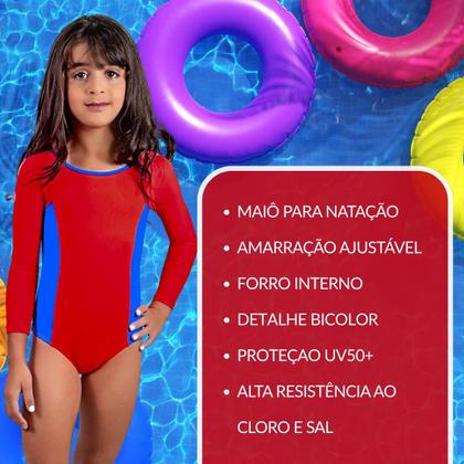 Imagem de Maiô Infantil Natação Criança Com Forro Interno Poliamida