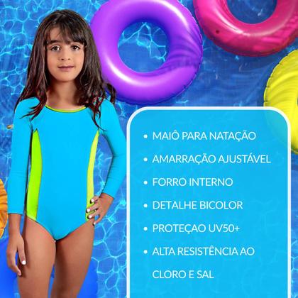 Imagem de Maiô Infantil Natação Criança Com Forro Interno Poliamida