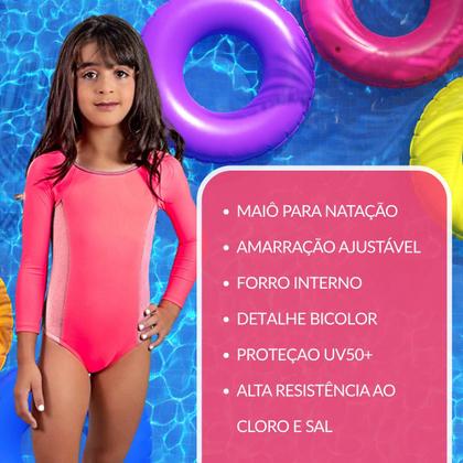 Imagem de Maiô Infantil Natação Criança Com Forro Interno Poliamida