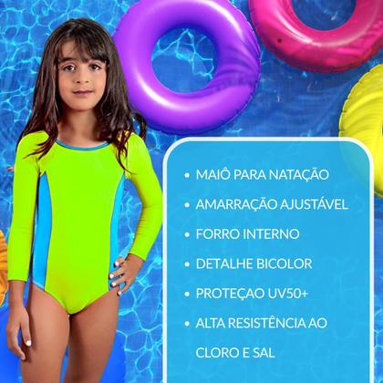Imagem de Maiô Infantil Natação Criança Com Forro Interno Poliamida