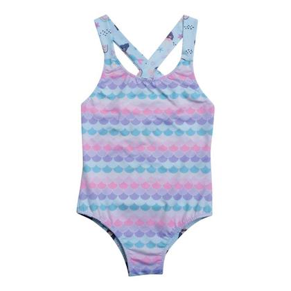 Imagem de Maiô Infantil Praia She Dupla Face Sereia Conforto Poliéster