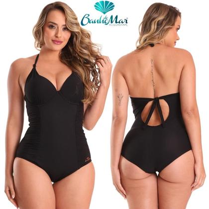 Imagem de Maio Liso Com Bojo Drapee Modelador E Redutor Zero Barriga Banho De Mar Verão