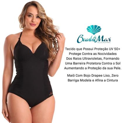 Imagem de Maio Liso Com Bojo Drapee Modelador E Redutor Zero Barriga Banho De Mar Verão