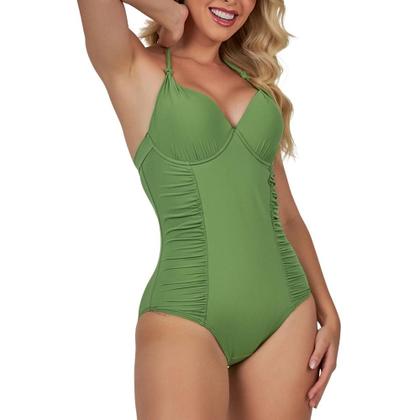 Imagem de Maio Liso Com Bojo Drapee Modelador E Redutor Zero Barriga Banho De Mar Verão