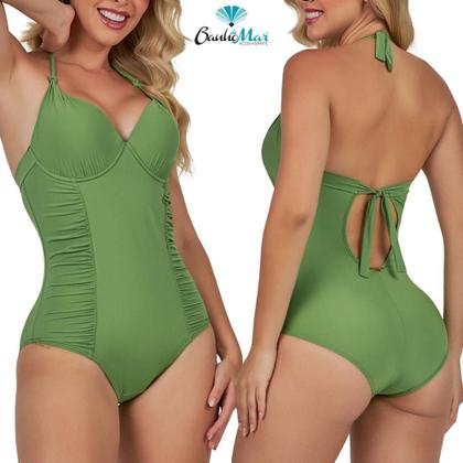 Imagem de Maio Liso Com Bojo Drapee Modelador E Redutor Zero Barriga Banho De Mar Verão