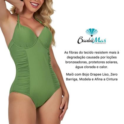 Imagem de Maio Liso Com Bojo Drapee Modelador E Redutor Zero Barriga Banho De Mar Verão
