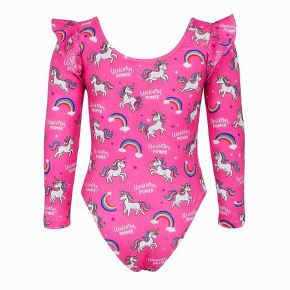 Imagem de Maiô Manga Longa Infantil Bebe Maio Menina Proteção Uv 50+