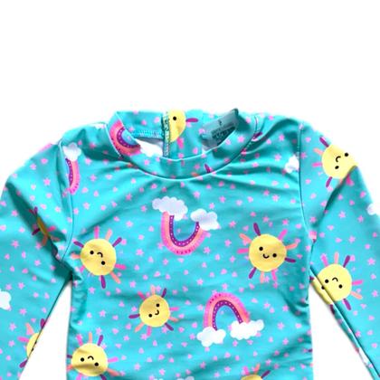 Imagem de Maiô Manga Longa Meninas Infantil Proteção Solares Uv 50