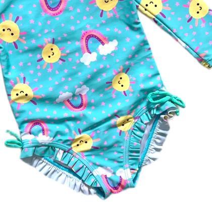 Imagem de Maiô Manga Longa Meninas Infantil Proteção Solares Uv 50