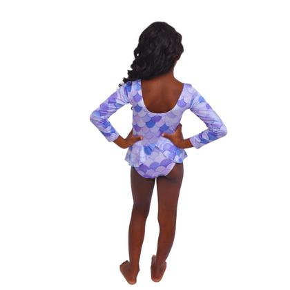 Imagem de Maiô Manga Longa Sereia Lilás - PP ao GG