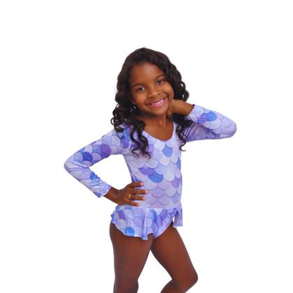 Imagem de Maiô Manga Longa Sereia Lilás - PP ao GG