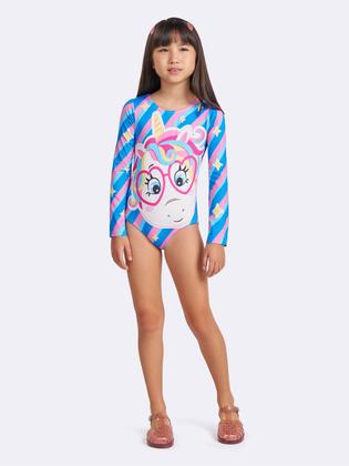 Imagem de Maiô Manga Longa UV Unicórnio Magic Stickers