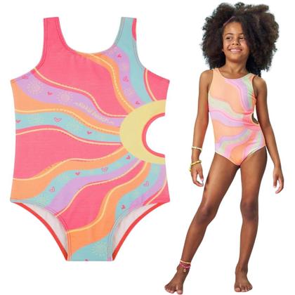 Imagem de Maiô Menina em Malha Jacquard Textura com Proteção UV50+ Kukiê