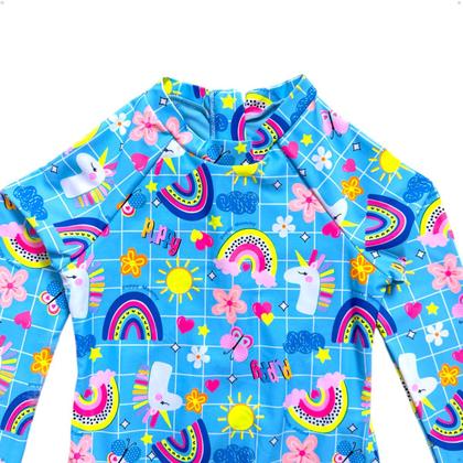 Imagem de Maiô Meninas Manga Longa Infantil Bebe Com Proteção Uv50 Maio