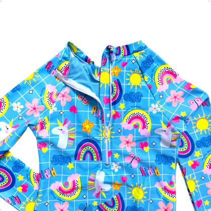 Imagem de Maiô Meninas Manga Longa Infantil Bebe Com Proteção Uv50 Maio