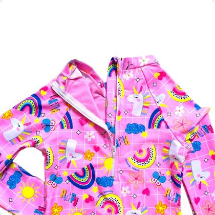 Imagem de Maiô Meninas Manga Longa Infantil Bebe Com Proteção Uv50 Maio