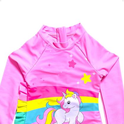 Imagem de Maiô Meninas Manga Longa Infantil Bebe Com Proteção Uv50 Maio